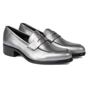 Paul Smith Silver Slip-On Loafers